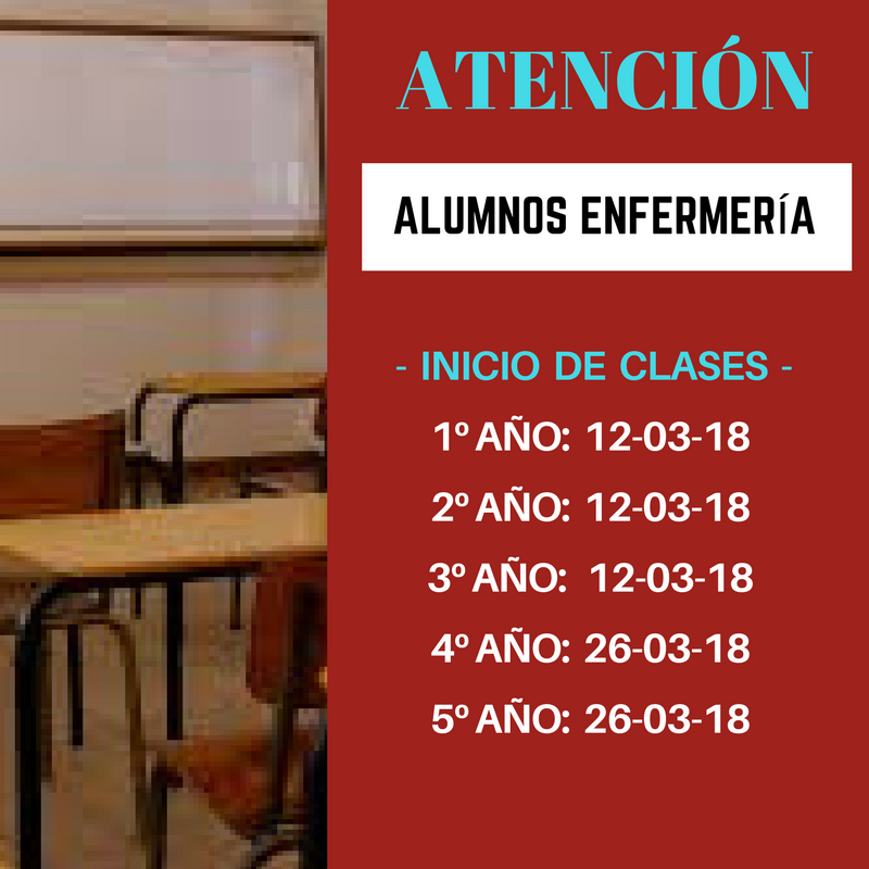 INICIO CLASES ENFERMERIA