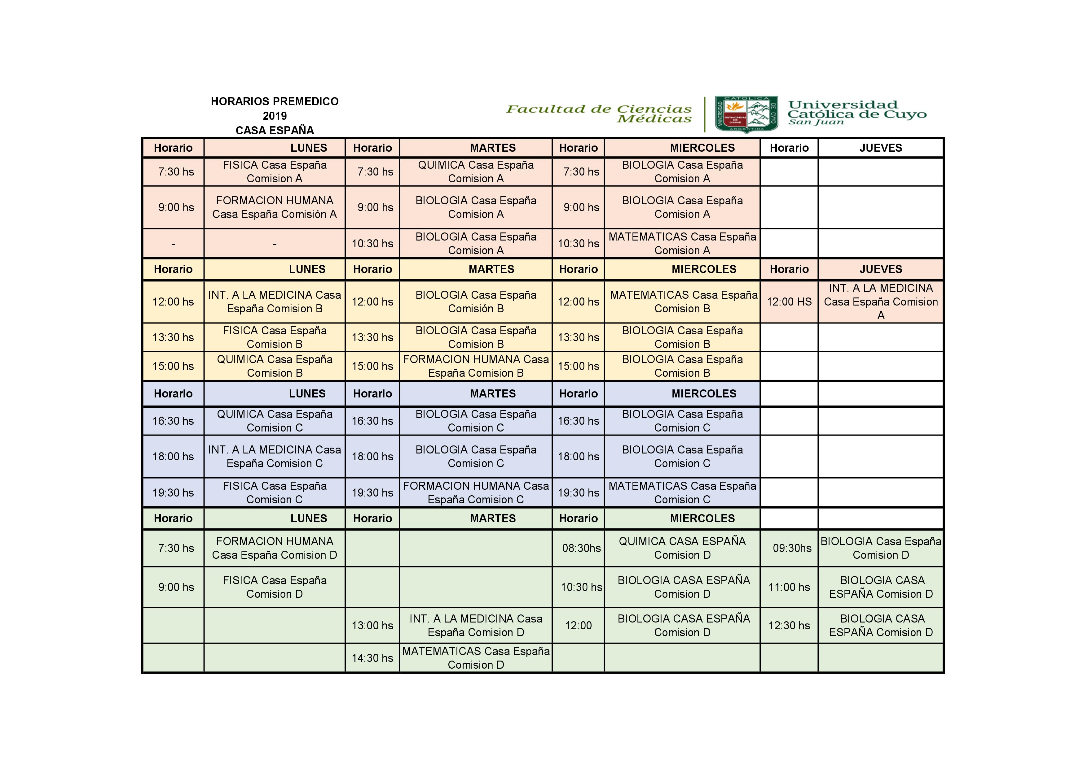 HORARIOS PREMEDICO