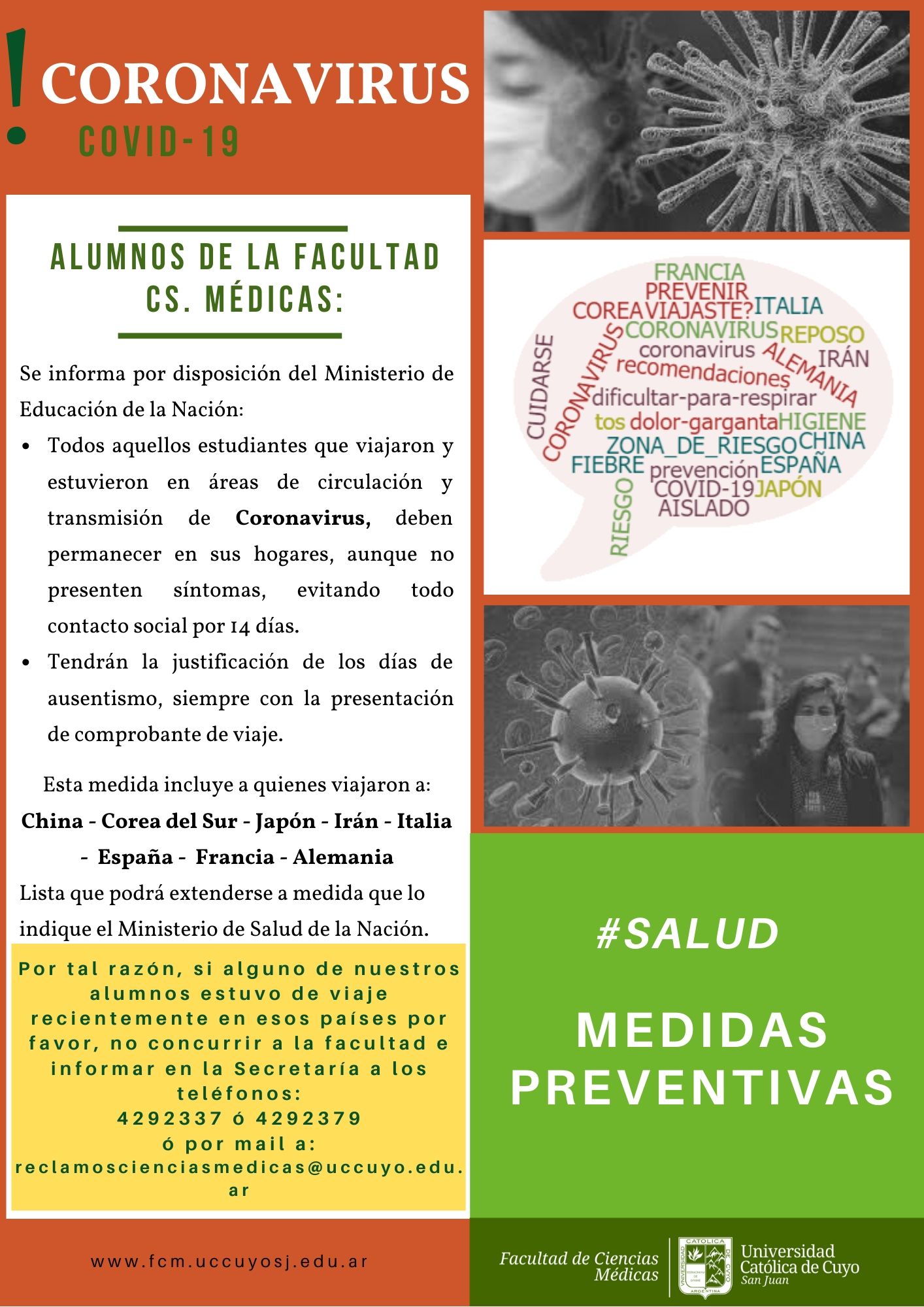 coronavirus aviso alumnos