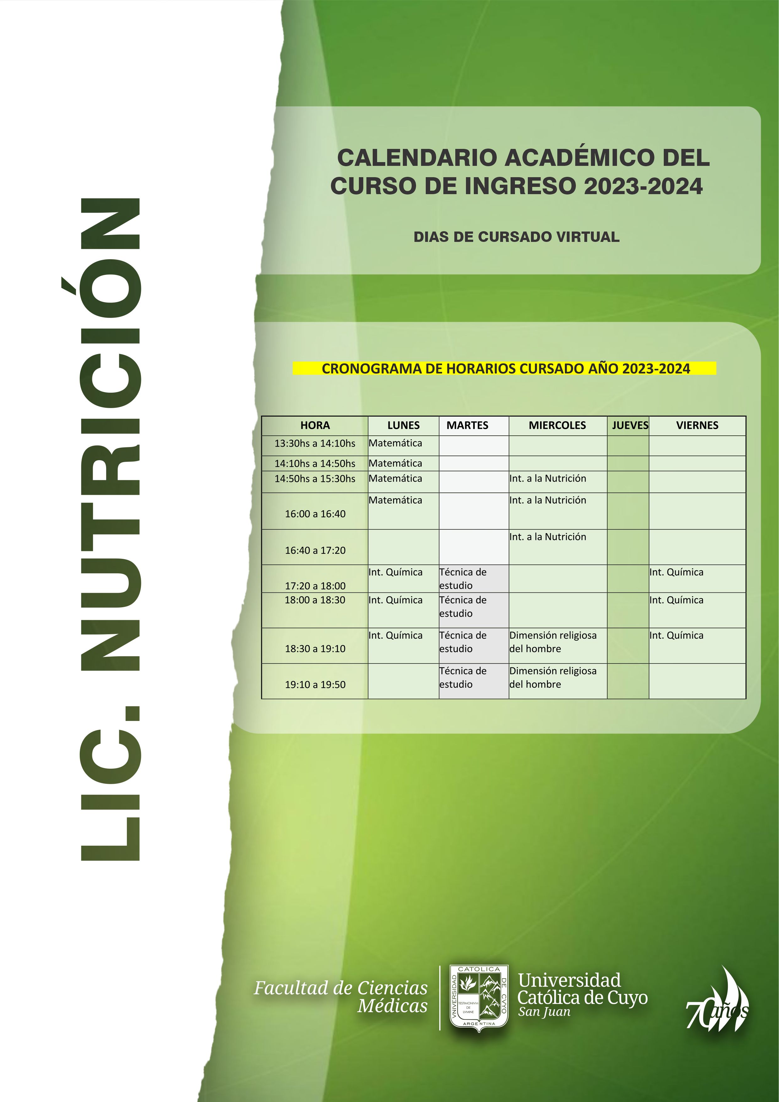horario cursillo nutri